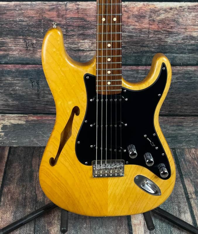 Used Warmoth Custom Built Semi-hollow Partscaster with Case image 1