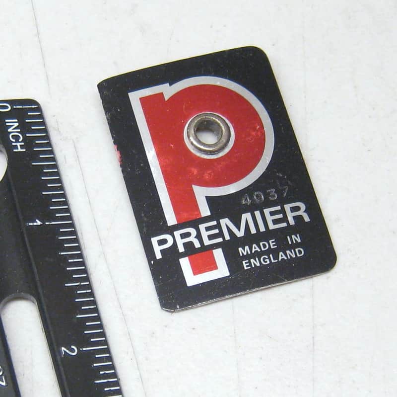 Vintage Premier Drum Badge for Snare Bass or Tom England  Lot 82-514 image 1
