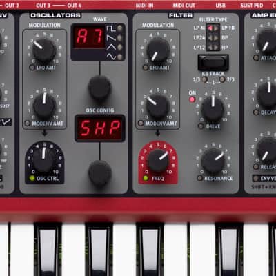 Nord Lead A1 49-Key Analog Synthesizer Keyboard, Red image 3
