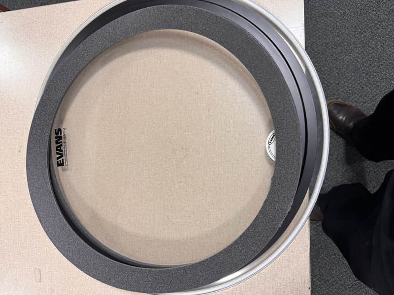 Evans EMAD2 22" Clear Bass Drum Batter Head Black Foam Ring/patch. image 1