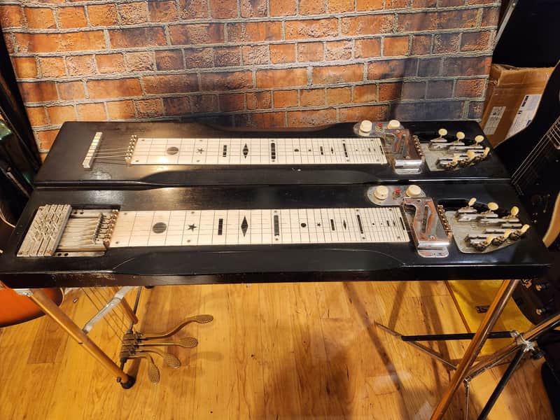 1940’s-50’s Harlin Brothers Vintage 12-String Pedal Steel Guitar Black Very Cool image 1