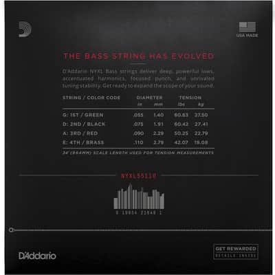 DADDARIO NYXL55110 Heavy/Long Scale 055-110 Nickelplated Steel Wound. Saiten für E-Bass image 2