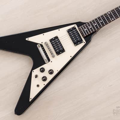 1990 Greco FV-650 Flying V Vintage Guitar Black, Japan Fujigen image 1