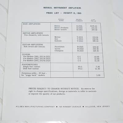 Hilgen B2503 Basso Grande 1964-65 Handwired 35 Watt Tube Amp image 18