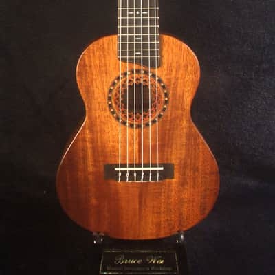 Handmade Concert Long Neck Guitarlele, Solid Hawaiian Koa, Slotted Head, Soft-bag, Bruce Wei GL-2080 image 2