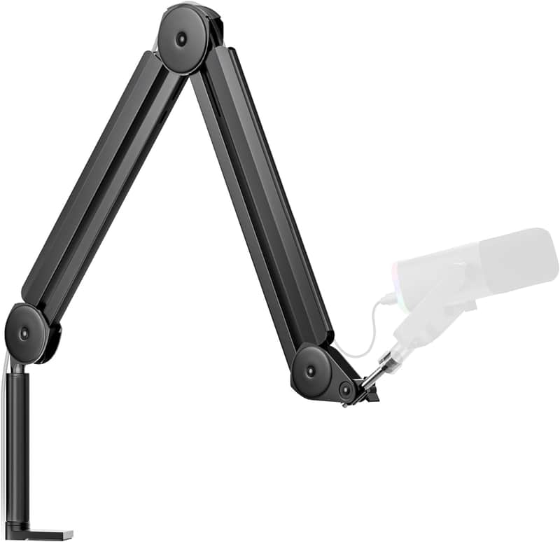 Mic Boom Arm Microphone Stand Cable Management for Blue Yeti FIFINE AM8 K669B HyperX QuadCast S SoloCast AT2020 Shure SM7B MV7 and Other Microphone image 1