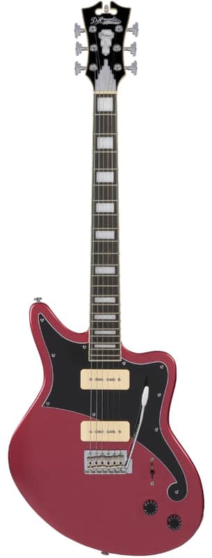 D'Angelico Premier Bedford Solid Body Electric Guitar, Oxblood with Gig Bag image 1
