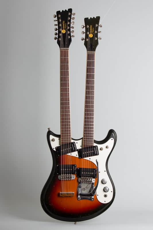 Mosrite  Doubleneck Solid Body Electric Guitar (1967), ser. #2J467, black tolex hard shell case. image 1