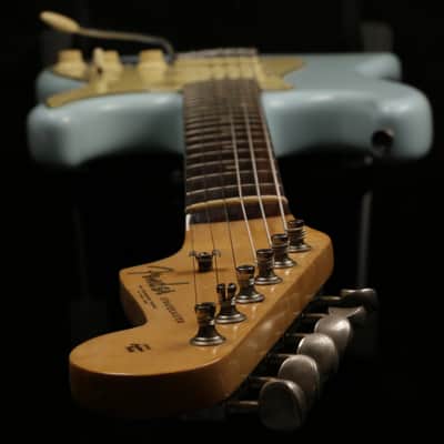 Fender Stratocaster 1961 Slab Board Sonic Blue all original except refinish w/OHSC image 4