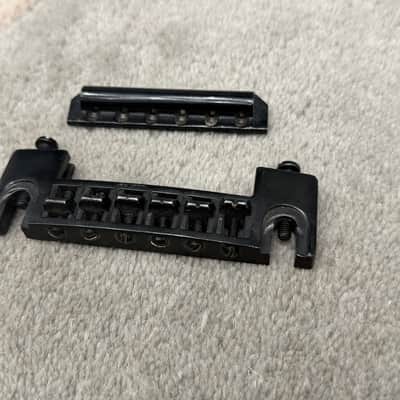 Vintage Schaller 455 Intonable Wraparound Bridge Tailpiece Germany 1980s rare black image 4