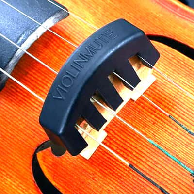Practice Mute for Violin Standard Full Rubber Mute - Flexible Full Bridge Coverage - for stronger muting during practicing - ideal for 14"viola also works on 15" is a very close-fit - Black image 2