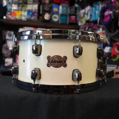 ddrum Dominion Series Limited Edition 13" Maple Snare Drum - White Sparkle Lacquer | 7x13" image 2