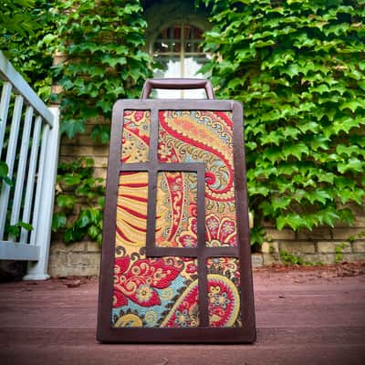 Rotary Connection Loaded 6x9 mini/travel/portable guitar speaker cabinet! Vintage 8 ohm speaker. Paisley grill cloth. Unique vintage style. 2026 - Dark brown tolex image 2