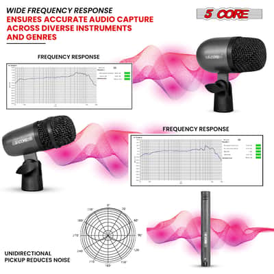 5 Core Conga Mic Snare Tom Microphone Drum Kit Condenser XLR Instrument Mics image 7