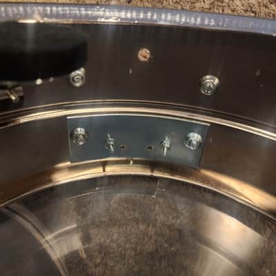 Ludwig LM411 Super-Sensitive (changed over to P85)6.5x14" 10-Lug Aluminum Snare Drum 1980's- Chrome-Plated image 3