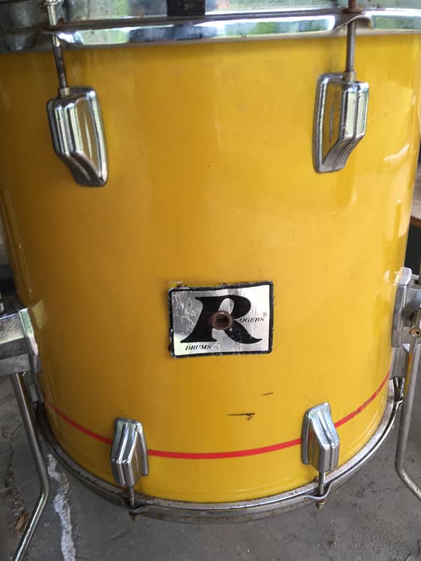 Rogers Big R 16 inch tom - yellow wrap image 1