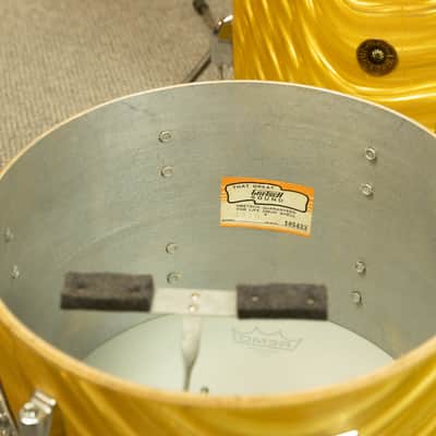 1960s Gretsch Gold Satin Flame "Double Bass" Drum Set image 21