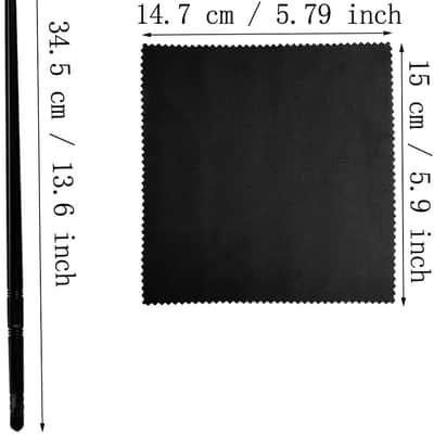 Flute Cleaning Rod with 3pcs Flute Cleaning Cloth, Flute Cleaning Kit, Flute Cleaning Rod and Flute Cleaning Cloth, Cleaning Swabs Flute Cleaning Cloth, Flute Cleaning Cloth (Black) image 2