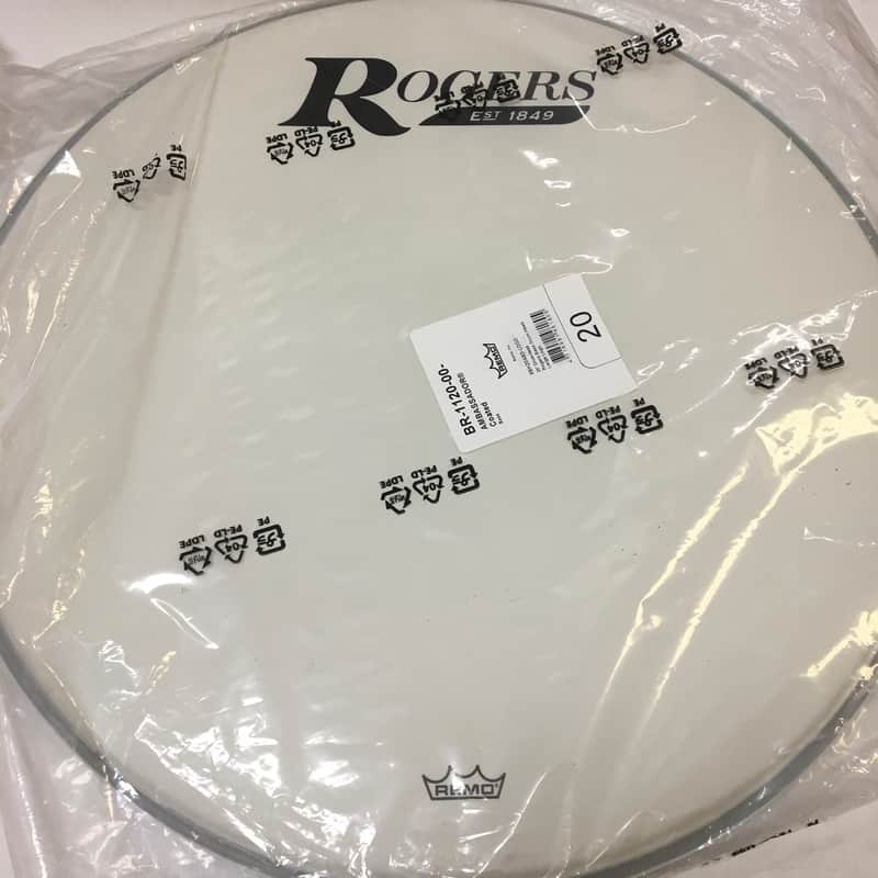 Rogers - RBH20A-LOGO - Logo Resonant Bass Drum Head 20" Coated White w/Large Logo image 1