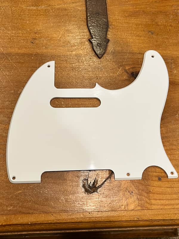 Warmoth Telecaster pickguard white 1-ply 5-hole 50’s image 1
