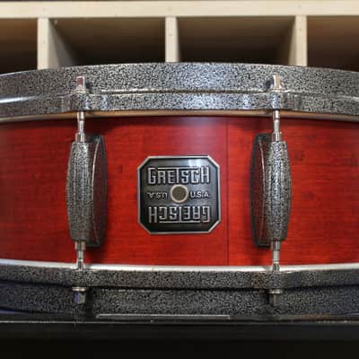 1990s Gretsch 5x14 Broadkaster Snare Drum in Satin Cherry image 3