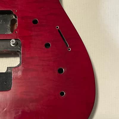 2000's Japan Jackson DX10DFS Transparent Red Flame Guitar Body Floyd Ready image 4