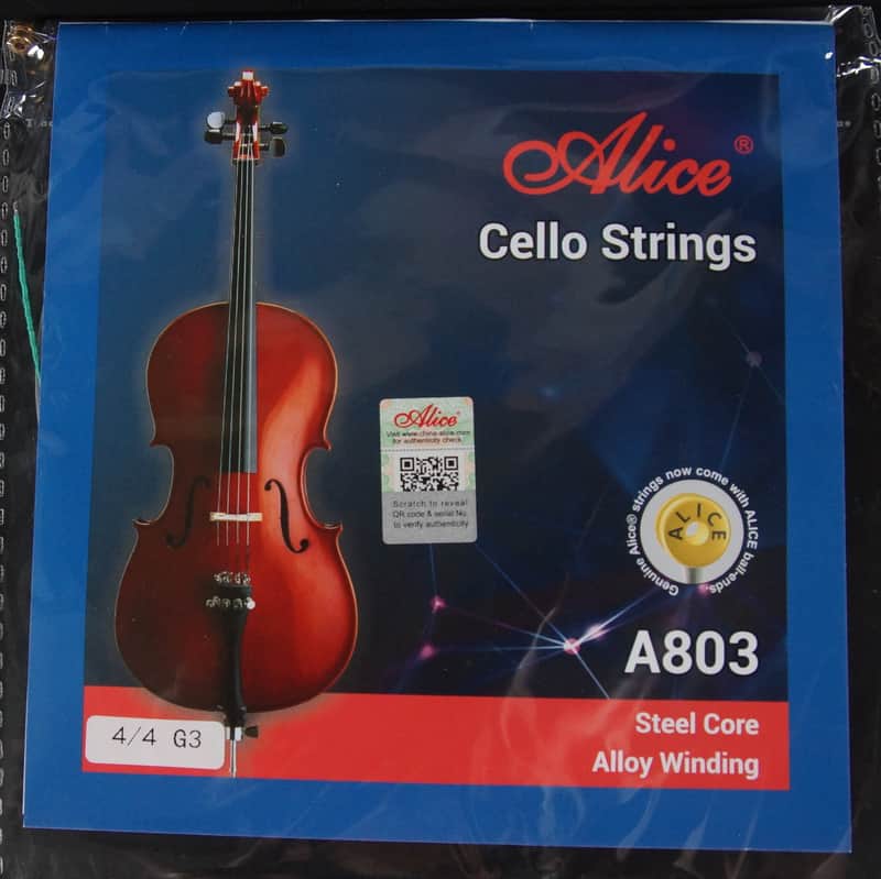 Alice Cello String Well Balanced & Deep-forceful Timbre, Steel Core w/ Alloy Winding, 4/4 G3 image 1
