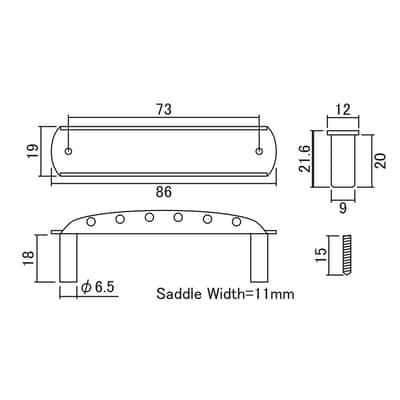 NEW Bridge & Mounting Cups For Fender Jaguar/Jazzmaster® Threaded Saddles CHROME image 2