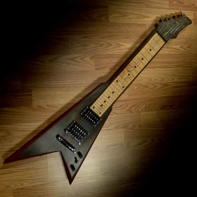 HandMade Lap Steel Guitar - Black / Brown Stain - Red Bevels - Satin Relic Finish - USA Made image 1