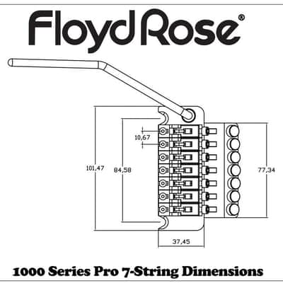 Genuine Official Floyd Rose 1000 Series Pro 7-String Tremolo, Black image 2