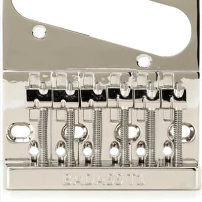Leo Quan Badass T1 Telecaster Bridge – High-Mass Vintage-Style Upgrade for Increased Sustain – Model T1 - Nickel image 2