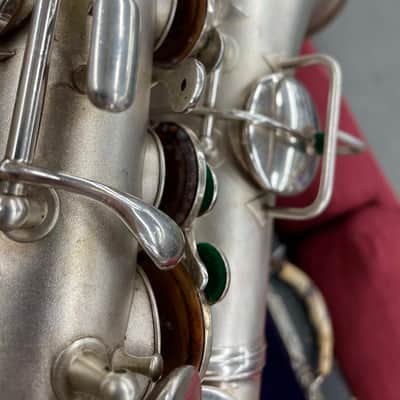 C.G. Conn "New Wonder" Low Pitch Alto Saxophone 1924-1925 USA - Silver image 5