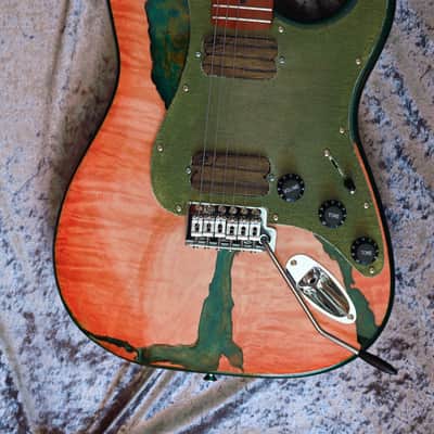 GB Liuteria Traditional Strato orange maple and green resin image 21