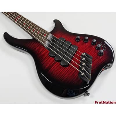 Dingwall AB1 Afterburner 1 RedBurst 5-String Multi-Scale Fanned Fret Bass Flame Maple Darkglass image 7
