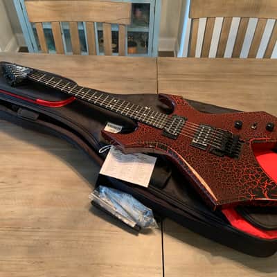 2022 B.C. Rich Limited Edition Stranger Things "Eddie's" Warlock Red Crackle image 1
