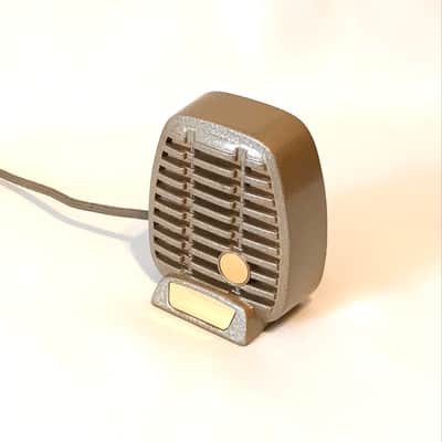 Near Mint Vintage 1950’s Shure CX-80G Gold Finish HiZ Crystal Microphone-All  Original-  Harmonica Mic image 3