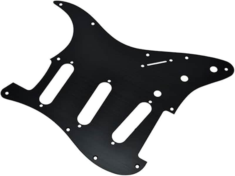 11 Hole Metal Aluminum Anodized Modern Style Pickguard Guitar Pick Guard Scratch Plate for Stratocaster/Strat Black image 1