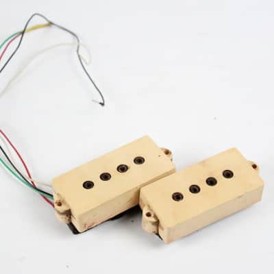 Vintage 1970's DiMarzio "Patent Applied For" PAF Precision P-Bass White/Cream Pickups USA 11.53K image 1