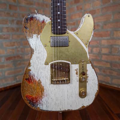 Paoletti Nancy Loft SH “Relic White Over Sunburst” Handcrafted Italian Reclaimed Chestnut Roasted Maple image 1