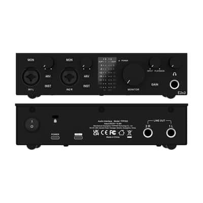 TOPPING E2x2 USB-C Audio Interface | 2-In/2-Out, 127dB Output & NFCA-LE Headphone Amp image 2