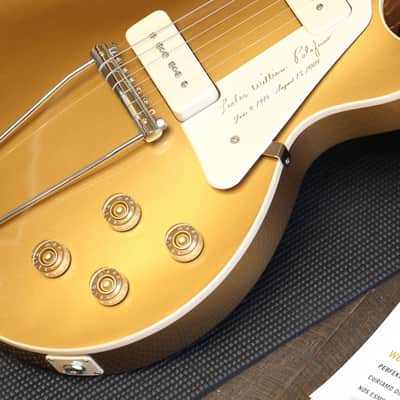 Unplayed! 2013 Gibson 1952 Reissue Les Paul Tribute Electric Guitar Bullion Gold w/ Maple Veneer Headstock + OHSC & Papers image 6