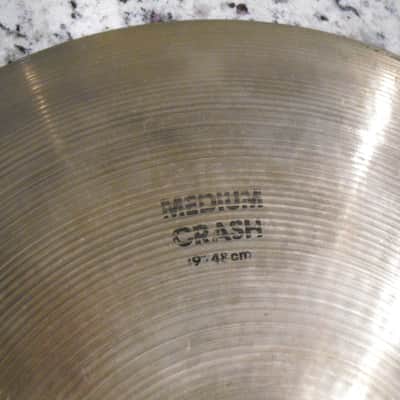 19" 80s pre serial engraved stamp Avedis Zildjian Medium Crash Cymbal 1860g image 3