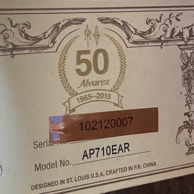 Alvarez Artist AP710EAR Parlor Acoustic-Electric Guitar - Natural image 4