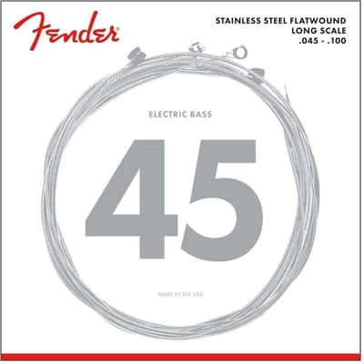 Fender Stainless 9050L Bass Strings, Stainless Steel Flatwound, Gauge .045-.100 image 1