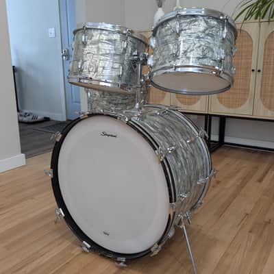 Slingerland "New Rock" Outfit Drum Set 1970s - Light Blue Pearl image 3