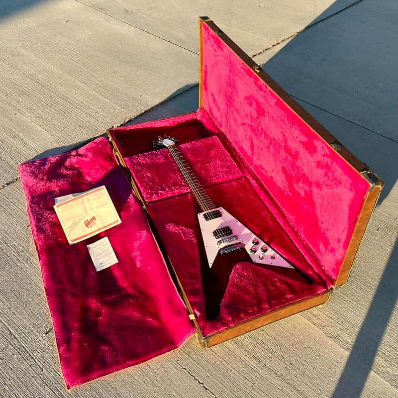 Vintage 1990 Gibson Flying V '67 Reissue Heritage Cherry w/ OHSC image 1