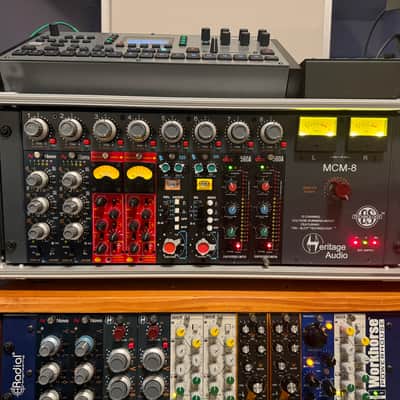 Heritage Audio MCM-8 8-Slot Powered 500 Series Rack with 10-Channel Mixer 2010s - Blue image 1