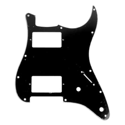 Custom Guitar Pickguard For Strat HH 2-pot Layout ,3ply Black