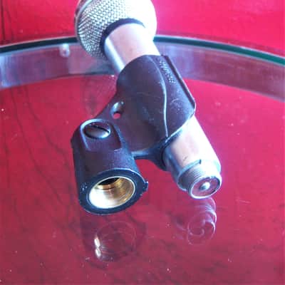 Vintage 1970's Shure PE-585 dynamic cardioid microphone Satin Chrome w mic clip image 11