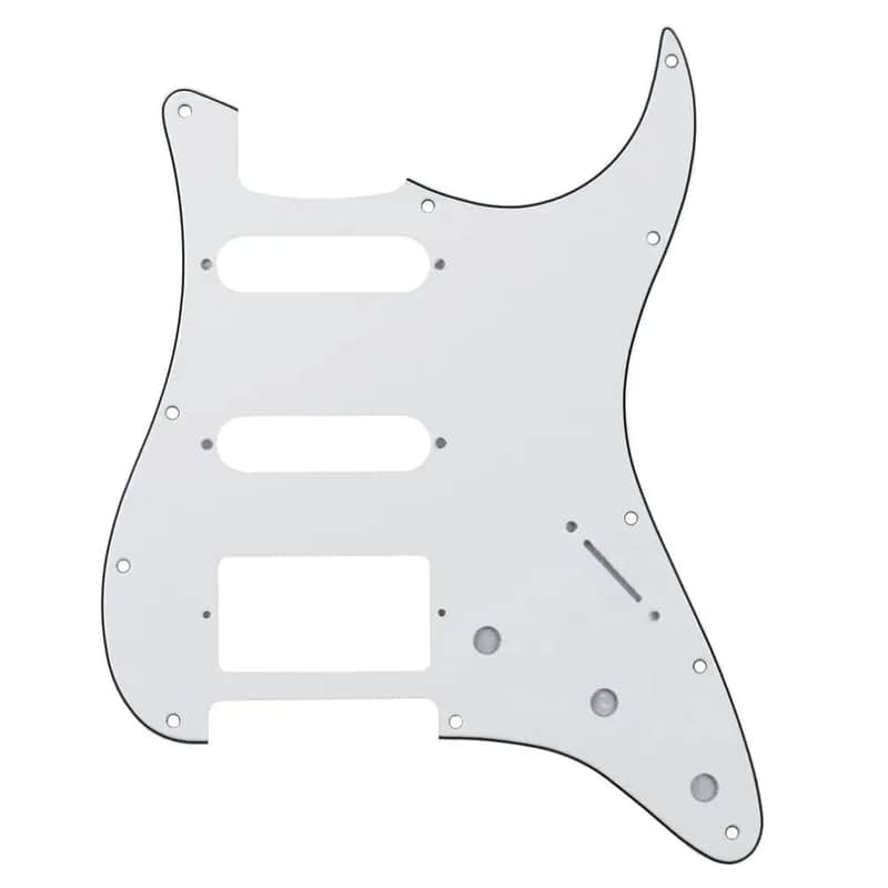 11-Hole HSS Strat Pickguard - 3-Ply White image 1